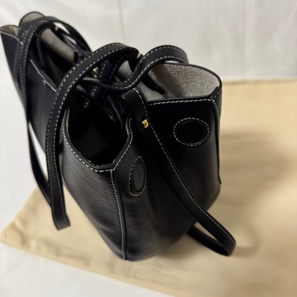 polene Cyme Mini Edition Textured Black with Ecru Stitching - Picture 9 of 9